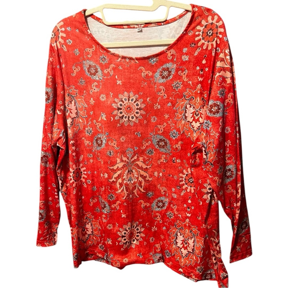 Garden Party Blouse/pullover NWOT 96% Poly 4% Spandex, Crewneck 3XL